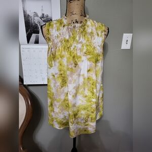 Joie Smocked Sleeveless Blouse XL